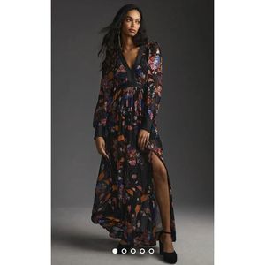 New Anthropologie Maeve Deep-V Printed Maxi Dress Size US2